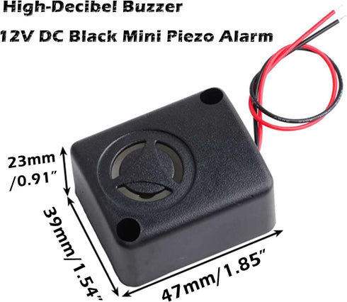 12V DC Mini Piezo Alarm Siren, 110dB High-Decibel Buzzer for Car, Pack of 5