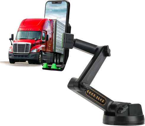 Heavy Duty Phone Mount for Truck, Dashboard Windshield Holder, Suction Cup Phone Mount for Semi Truck, Compatible with