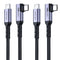 USB C 3.1 Data Cable 10FT 2 Packs, Right Angle 100W Gen 2 Fast Charging, 10Gbps High Speed Transfer, 4K 60Hz PD Cord