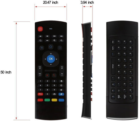 MX3 Air Mouse Remote with Keyboard, 2.4G Mini Wireless Keyboard for Android TV Box, Raspberry Pi, Google Smart TV