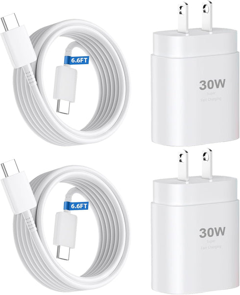 30W Fast Charging Phone 16 15 Charger, USB-C Wall Block Adapter with 6.6Ft USB C to C Cable for Pro/Max