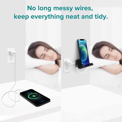 HomeMount Wall Mount Phone Holder, Hands Free Adhesive Strip Phone Holder for Bedroom, Living Room, Kitchen, Compatible