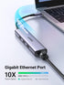 UGREEN 4 in 1 USB C to Ethernet Adapter Hub with 3 USB 3.0 Ports, Gigabit RJ45, Thunderbolt (3/4) for MacBook Pro/Air,