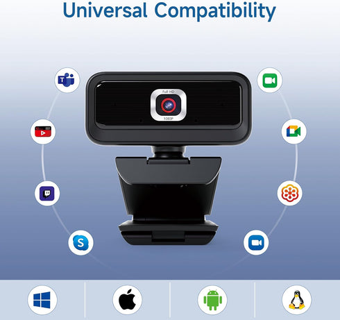 Combess 1080P 2 Webcam for PC, Computer Camera for Desktop, Webcam with Tripod,USB Web Cam, Noise Reduction Mics