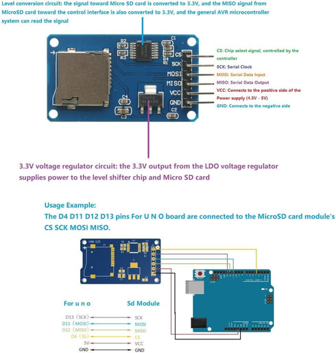 GODIYMODULES 4Pcs R3 2560 Micro SD Storage Expansion Board Micro SD TF Card Memory Shield Module SPI for Arduino SD