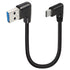 GELRHONR 90 Degree USB Type C Cable, 18W Fast Charging USB A to USB C Cable (Black-Left-0.25M)