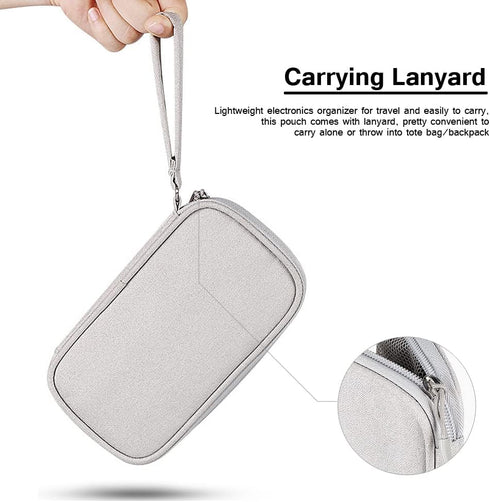 Electronics Organizer Bag Case Pouch, Cable Charger Organizer Case, Travel Shockproof Cord Carrying Case for Earphone,
