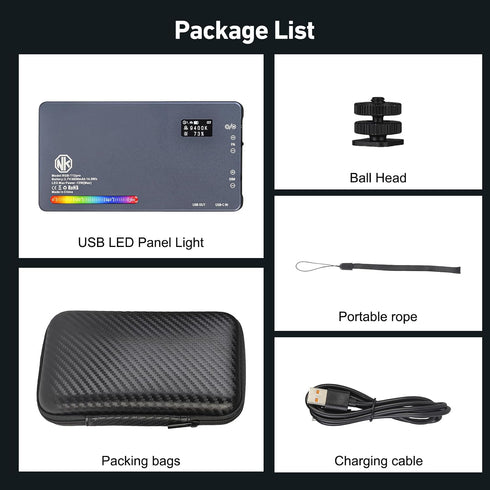 Nagnahz T12 Light,12W 2500-8000K, 4000mAh 21 96+, Pro RGB Video Portable LED Camera Light with Rechargeable Battery