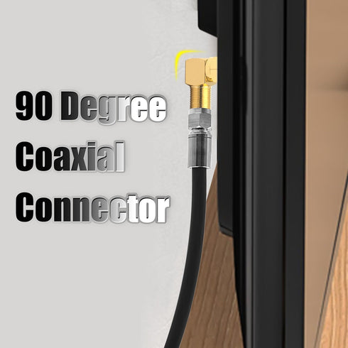 VCE 90 Degree Coaxial Connector, L Shaped Gold-Plated F Type Male to Female Right Angle Coax Connector, 10-Pack