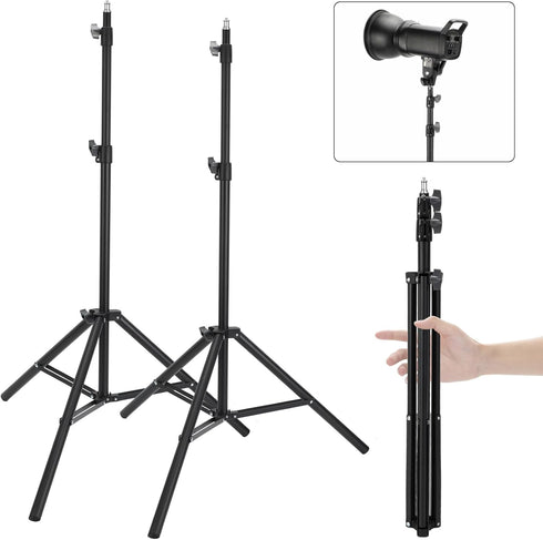 Anautin 2 Pack Adjustable 7ft Aluminum Photography Light Stand, Portable Light Tripod, for