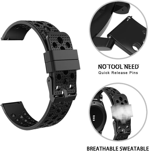 Lamshaw 22mm Soft Silicone Magnetic Buckle Sport Replacement Straps for KACLUT Smart Watch/EIGIIS K57 Pro 1.96