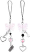 Mabor 2Pcs Pink Cell Phone Charms Cute Butterfly Heart Bow Shape Cellphone Case