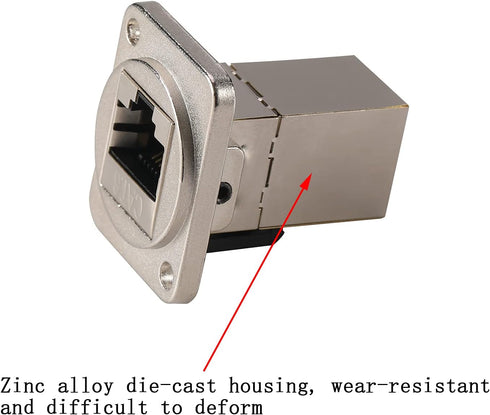 5PCS Panel Mounting RJ45 Cat5/5e/6 8P8C Ethernet LAN Cable Connector Zinc Alloy Housing Double Head Coupler Adapter Female to Female by ANMBEST
