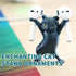 Cute Stuff Home Decor Fun Kitty Decoration, Magnetic Dance Cat AirPod Holder for Apple AirPods 1&2 3 Pro (Black)