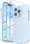SURPHY iPhone 14 Pro Max Case with Screen Protector, Liquid Silicone Phone Case, Cloud Blue, with Camera Protection