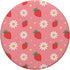 Pink Strawberry White Daisy Flowers Kawaii Pastel Aesthetic PopSockets Standard PopGrip