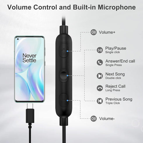 ACAGET USB C Earbuds, Magnetic Type C Earphone for iPhone 15 Pro Max, Samsung S24/S23 Plus, Noise Cancelling