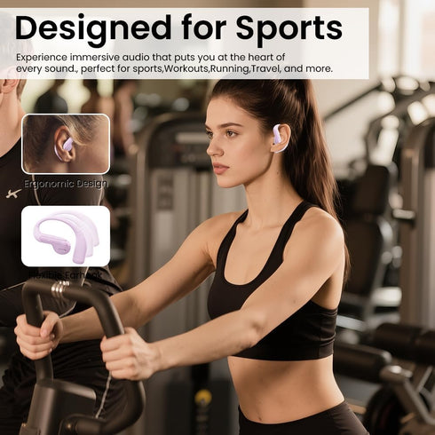 5.3 58H IPX7 Piluyaa Open Ear Bluetooth Earbuds, Wireless Headphones Sport Over Earphones Built-in Mic with Ear Hooks