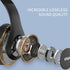 Uliptz Wireless Bluetooth Headphones, 65H Playtime, 6 EQ Sound Modes, HiFi Stereo Over Ear Headphones with Microphone,