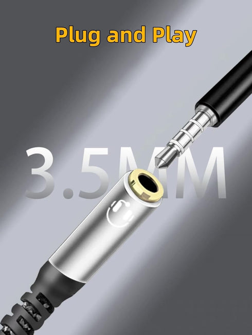 Headphone Adapter Compatible with iPhone 15 14 13, 2-in-1 Type-C & L-Port to 3.5mm Female Headphone Jack, HiFi Aux