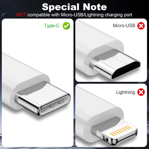 2Pack 15/16/17 3A 480Mbps (White-3FT) USB A to USB C Cable for iPhone All Series, Type-C Car Charger Fast Charging