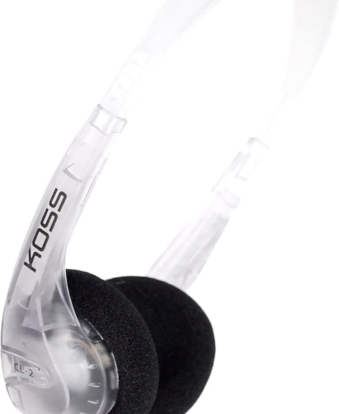 Koss CL/2 Clear Transparent On-Ear Headphone, Lightweight with 3.5mm Jack, 6 Foot Cord