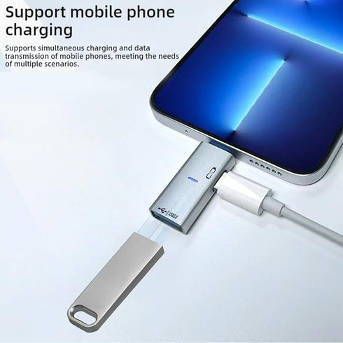 Liaoan USB3.0 2-in-1 OTG Adapter Type-C to Indicator Light, Capable of simultaneous Charging and Data Transfer