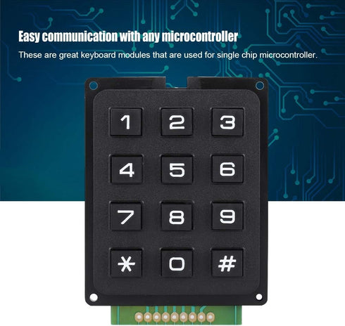 3x4 Mini Universal Keypad Module - 12 Keys Portable External Keypad for Projector Controller