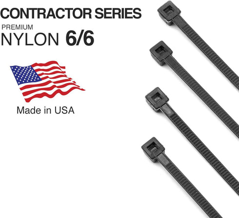 TR Industrial Contractor Series UV Cable Ties, 100-Piece, 11.1", Type 21S, Made in USA