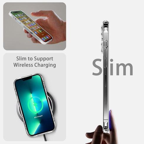 Compatible Clear Case for iPhone 13 Pro Max, Transparent Shockproof Phone Case, Slim Anti-Scratch Hard PC Back Cover