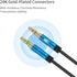 Headphone Y Cable Splitter Adapter for Computer, 3.5mm Female to 2 Dual 3.5mm Male, Gold-Plated Audio Mic Y Cable
