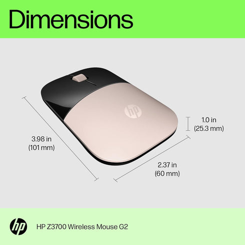 HP Z3700 G2 Wireless Mouse - Elegant Pale Rose Gold Design