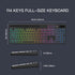 Wireless Keyboard with 7-Color RGB Backlit, Full-Size Computer Keyboard with Phone Tablet Holder, Rechargeable Gaming