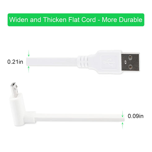 LEFXMOPHY Power Cord for WYZE Cam Pan V3, 20ft Micro USB Right Angle White Extension Charging Cable