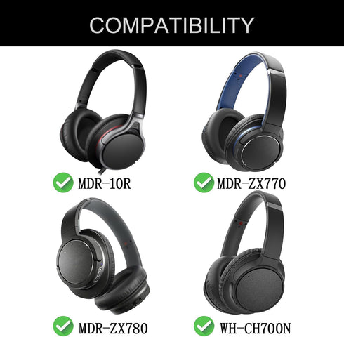 Replacement Ear Pads for Sony WH-CH710N, Cushions Covers for WH-CH700N, WH-CH720N Headset Accessories, Black Foam