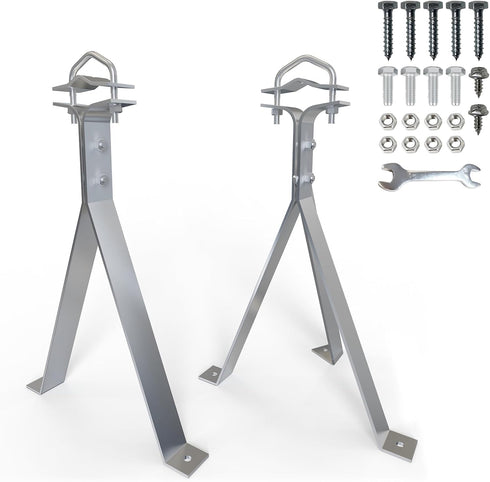 12" 2 Heavy-Duty Antenna Mount Bracket, Adjustable Antenna Mast Mount, Waterproof Wall Mount Pair for TV Antenna Mast