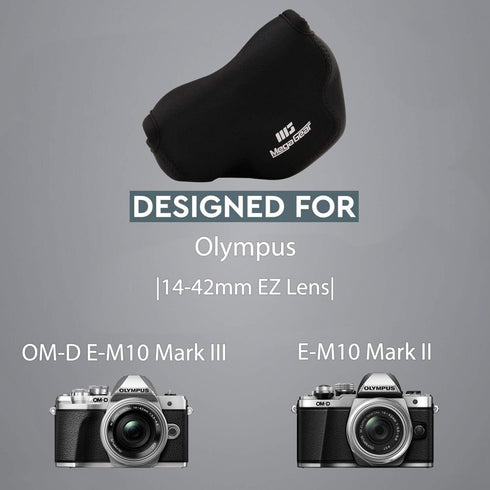 MegaGear Ultra Light Neoprene Camera Case for Olympus OM-D E-M10 Mark III, E-M10 Mark II (14-42mm EZ)