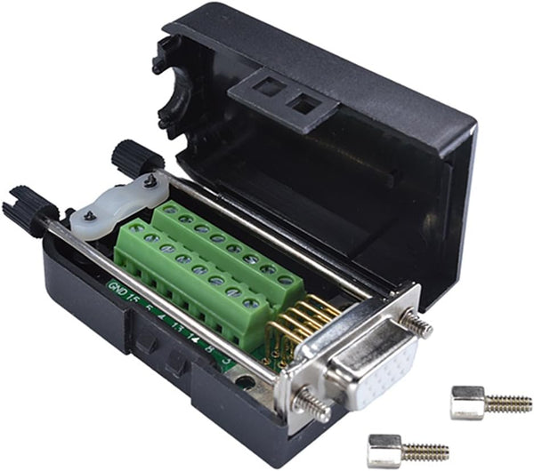 Oiyagai Plastic DIY D-SUB DB15 VGA Female Shell Breakout Terminals Board Connector with Case