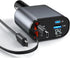 Retractable Car Charger, 4 in 1 Fast Phone Charger with Dual Retractable Cables and 2 Charging Ports
