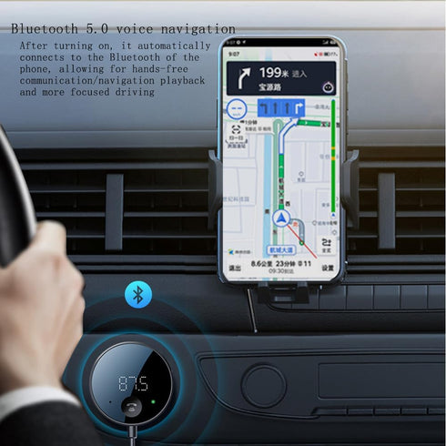 eppfun Bluetooth FM Transmitter for Car, Bluetooth AUX Adapter, Receiver for Music and Hands-Free Calls