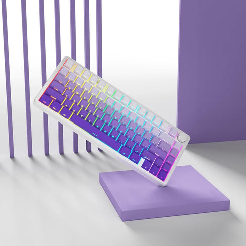 Side Printed Keycap Set, Gradient 136 Key Double Shot Shine Through Custom Keycaps for OEM Cherry MX Mechanical