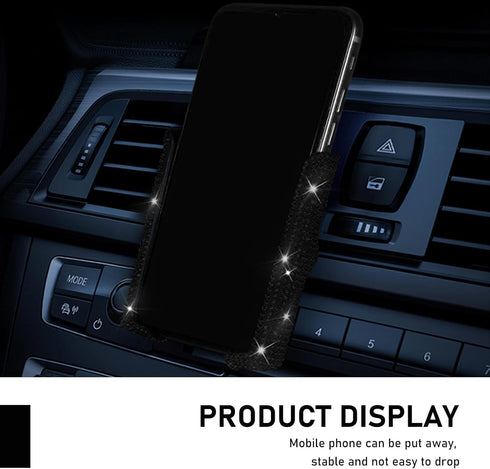 awlbed 1 PC Bling Car Mobile Phone Holder, Personalized Rhinestone Design Elastic Adjustable Fully Automatic Opening