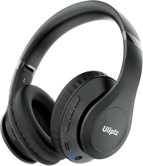 Uliptz Wireless Bluetooth Headphones, 65H Playtime, 6 EQ Sound Modes, HiFi Stereo Over Ear Headphones with Microphone,