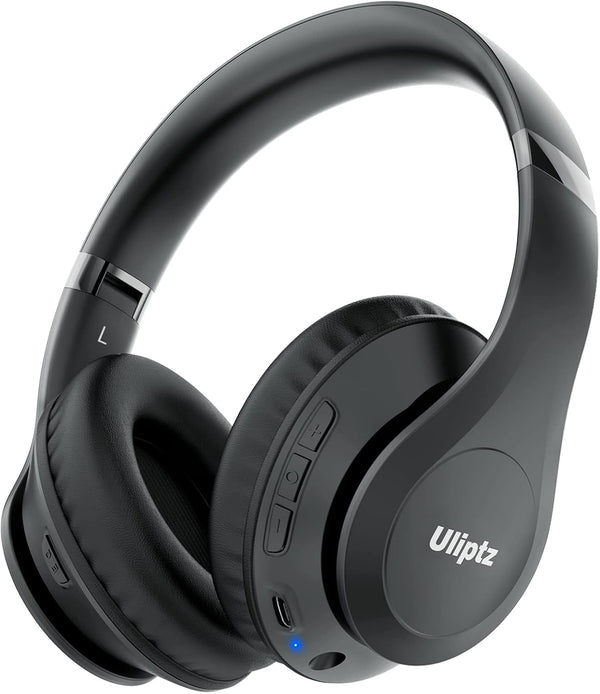 Uliptz Wireless Bluetooth Headphones, 65H Playtime, 6 EQ Sound Modes, HiFi Stereo Over Ear Headphones with Microphone,