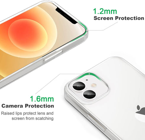 Compatible iPhone 12 Case & 12 Pro Clear Soft Transparent Shockproof Protective Slim Thin Bumper Cover for 6.1 inch