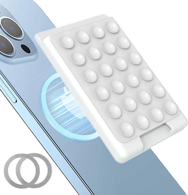 Magnetic Suction Phone Card Holder Mount for MagSafe, Compatible with iPhone MagSafe Phone Case, White