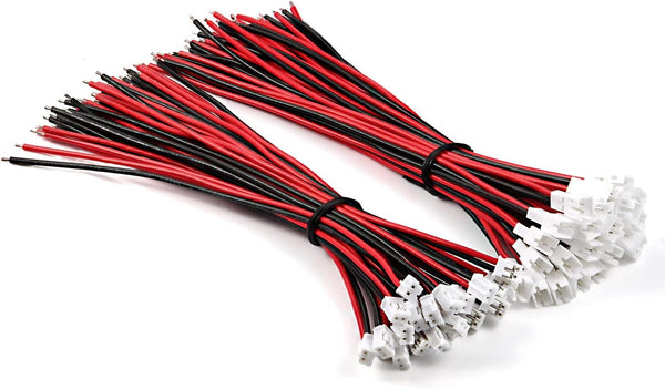 Chanzon 30 Pairs JST PH2.0mm 22AWG Pitch Plug Connector - 2Pin Micro Jack and 5.9inch(15cm) UL1007 Tinned Copper Wire