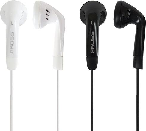 Koss KE7 Earbuds Stereophone Combo Pack, Black and White