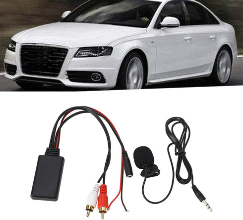 POCREATION Bluetooth AUX Module - 2 Cable Adapter with Hands Microphone for Alpine, Pioneer, Sony