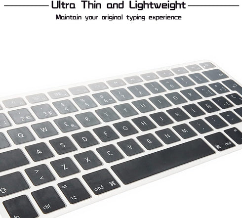 HRH Spanish Silicone Keyboard Cover for MacBook Air 13, MacBook Pro 13/15/17, iMac Older EU Layout - Ombre Gray